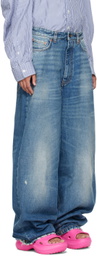 Balenciaga Blue Pull-Up Jeans