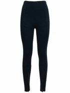 WARDROBE.NYC - Stretch Jersey Front Zip Leggings