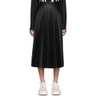 MM6 Maison Margiela Black Coated Pleated Skirt