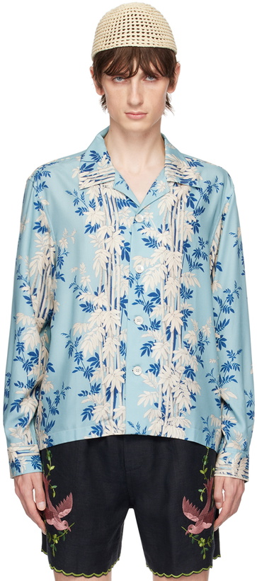 Photo: Bode Blue Bamboo Forest Shirt