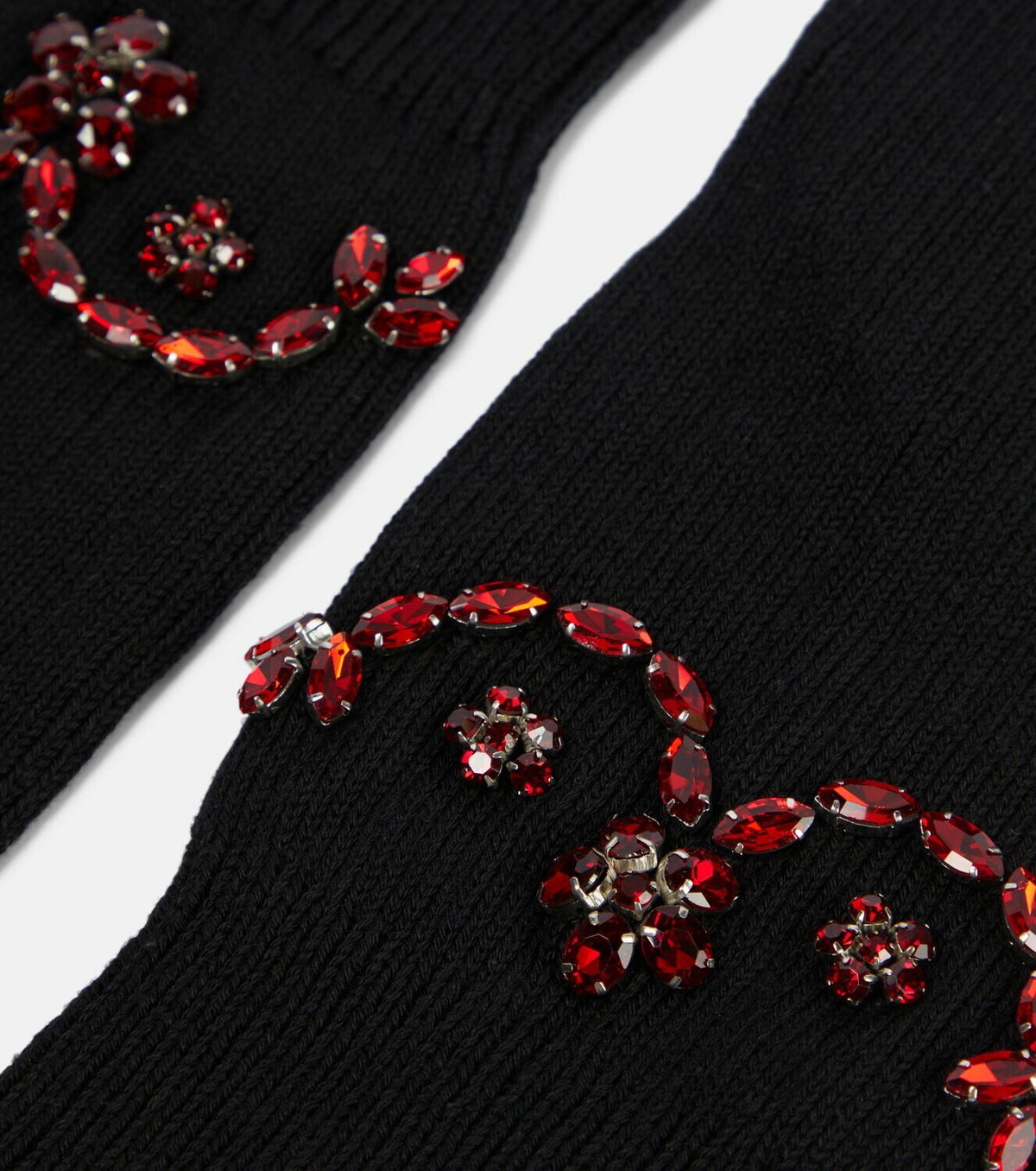 Simone Rocha Embellished cotton-blend fingerless gloves