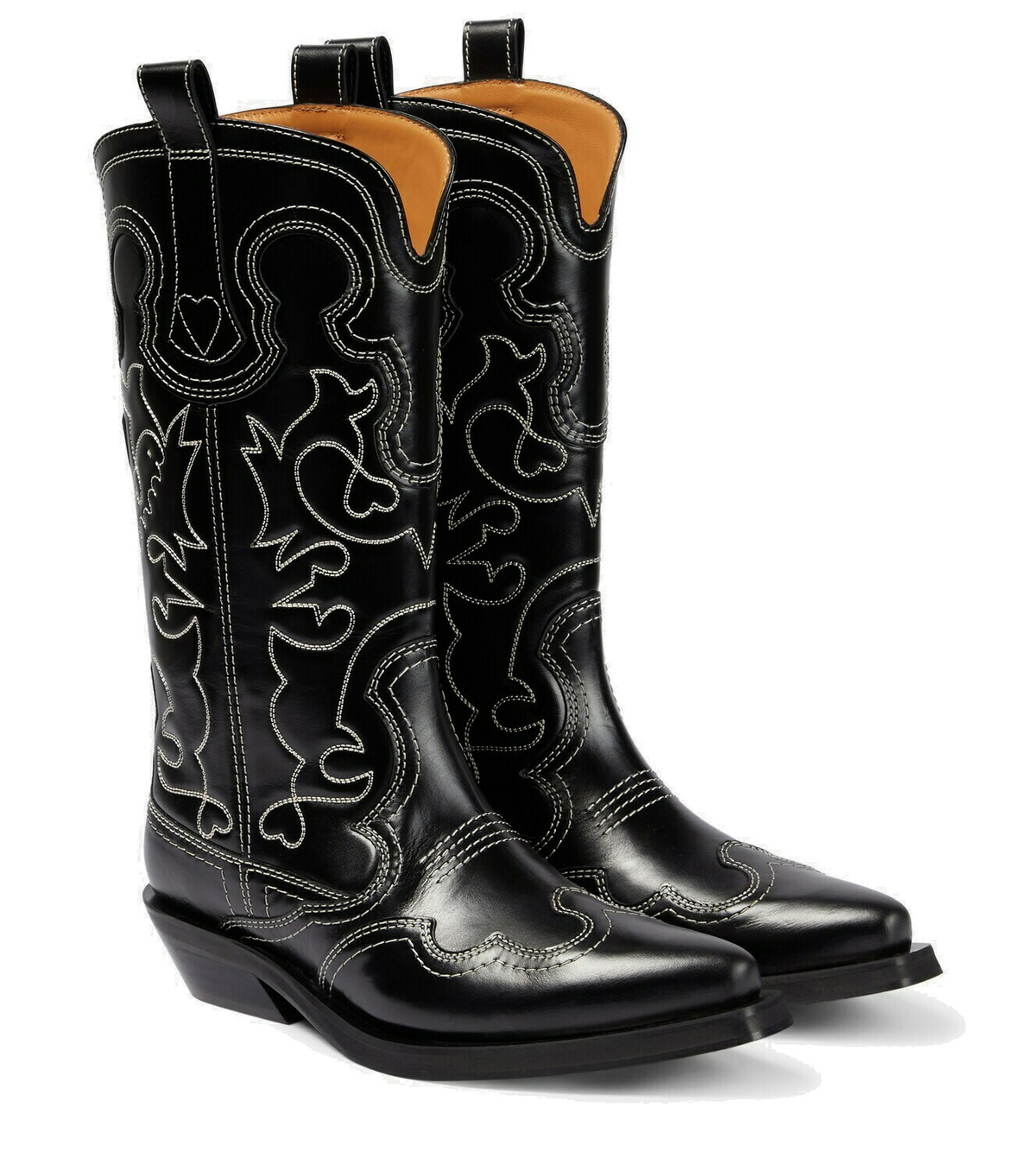 Ganni Leather cowboy boots GANNI