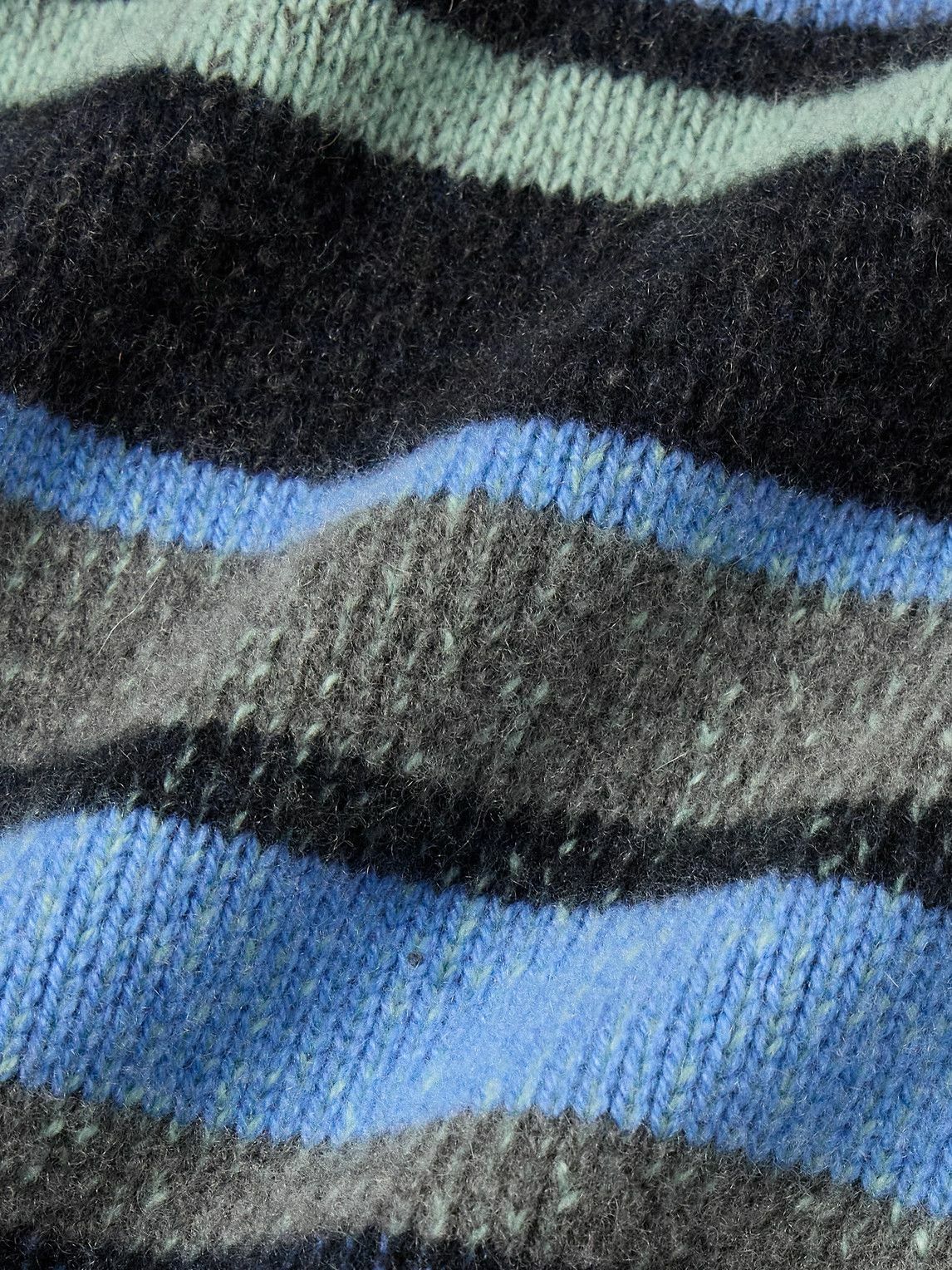 The Elder Statesman - Shawl-Collar Striped Cashmere Cardigan - Blue