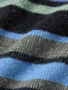The Elder Statesman - Shawl-Collar Striped Cashmere Cardigan - Blue