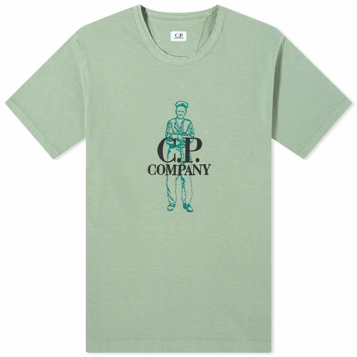 CP COMPANY｜SHORT-SLEEVED ROUND NECK T-SHIRTS (1020 Jers 1020 Jersey Logo T-Shirt | CPC USCA Online Store