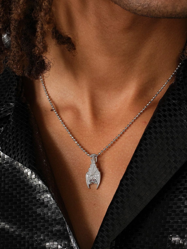 Photo: Alex Moss New York - Cave Dweller 14-Karat White Gold, Diamond and Ruby Pendant