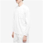 Battenwear Men's Long Sleeve Pocket T-Shirt in White
