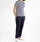 POLO RALPH LAUREN - Slim-Fit Logo-Embroidered Striped Cotton-Jersey T-Shirt - Blue