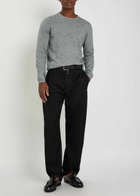 Allude Elbow Patch Cotton and Cashmere-blend Jumper Grey