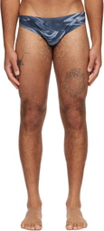 Jean Paul Gaultier Gray 'The Blurry Roses' Swim Briefs