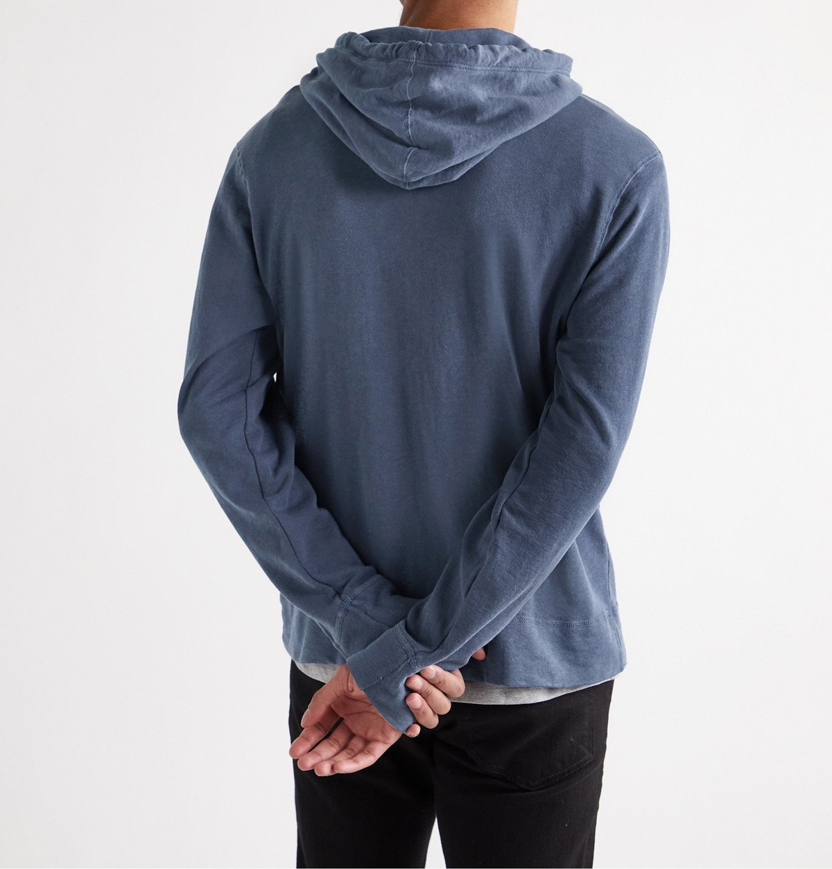 JAMES PERSE - Loopback Supima Cotton-Jersey Zip-Up Hoodie - Blue James Perse