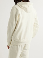 Casablanca - Logo-Embroidered Organic Cotton-Jersey Hoodie - Neutrals