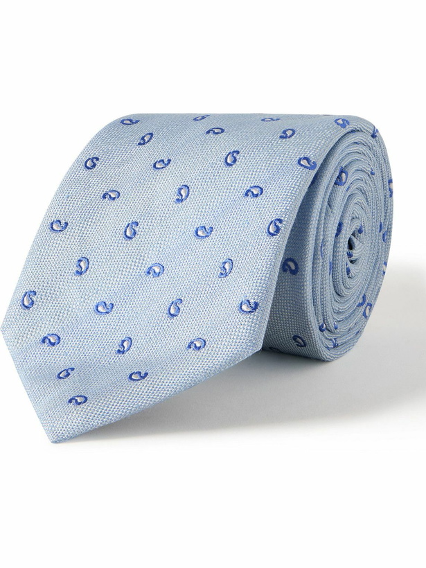 Photo: Paul Smith - 8.5cm Embroidered Silk and Linen-Blend Jacquard Tie