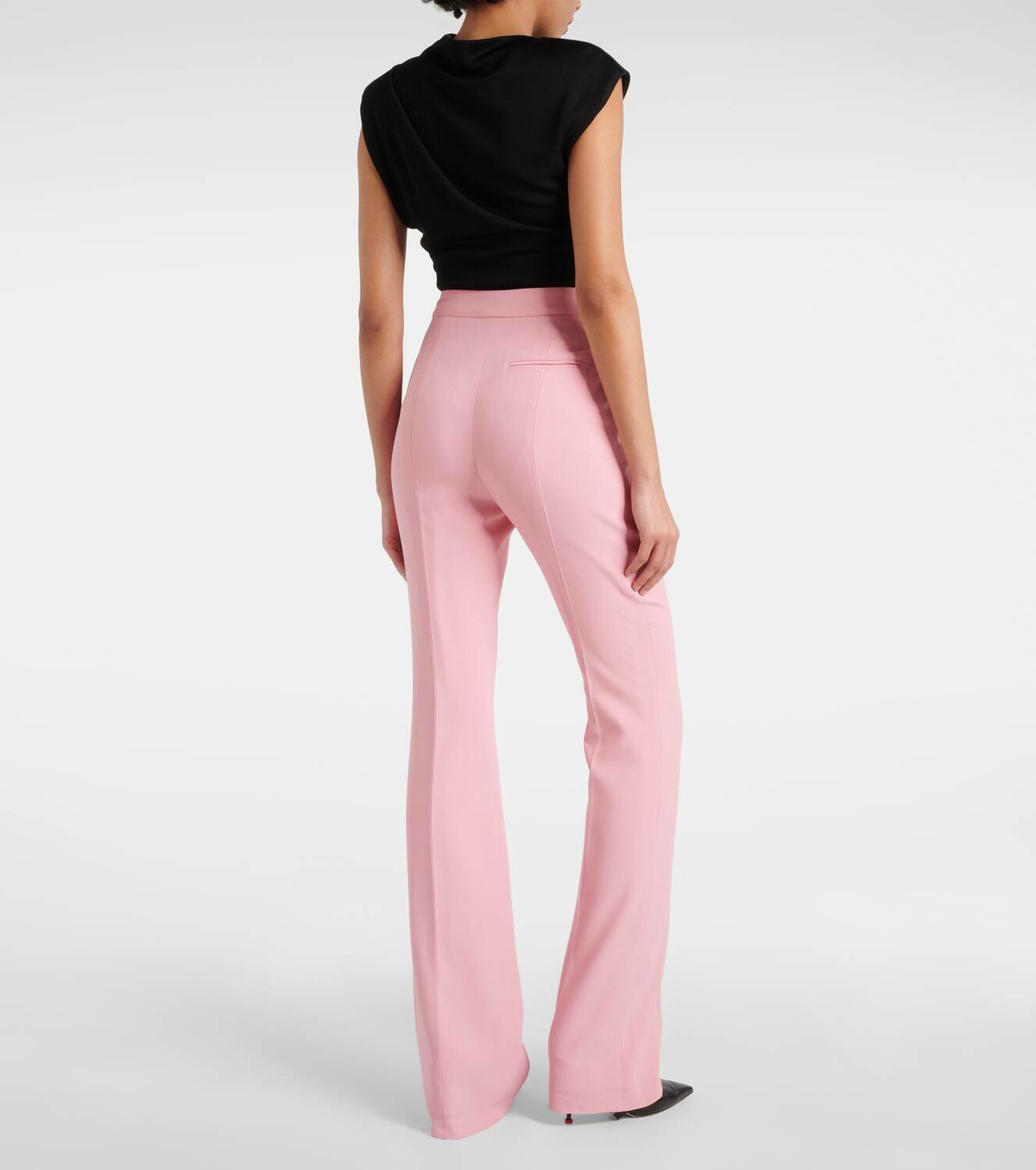 パンツ Alexander Mcqueen High-Waisted Flared Trousers In Crepe Alexander McQueen High-rise crêpe flared pants Alexander McQueen