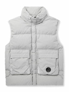 C.P. Company - Eco-Chrome R Padded Recycled-Shell Hooded Down Gilet - Gray