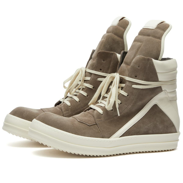 Photo: Rick Owens Men's Suede Geobasket Sneakers in Brown/Milk