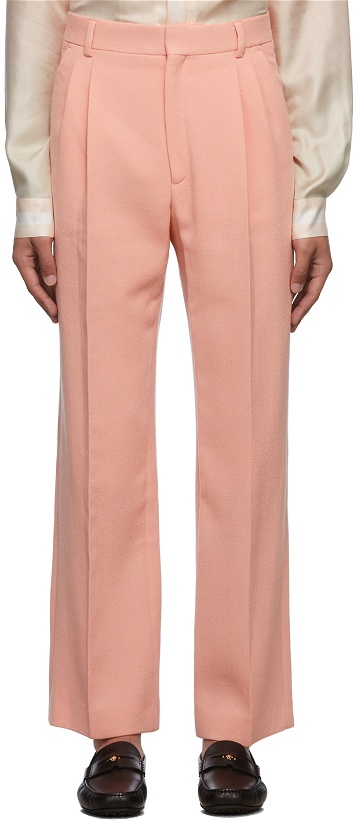 Photo: Casablanca Pink Merino Wool Pleated Trousers