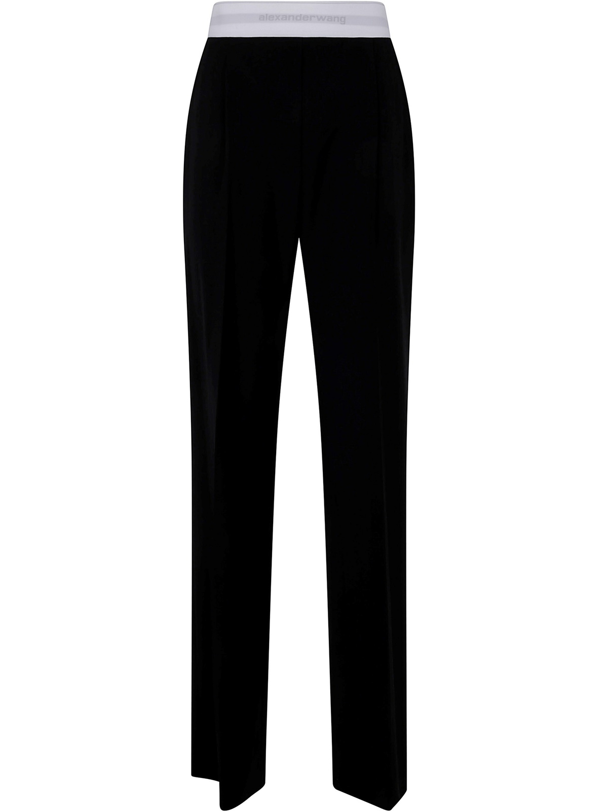 Alexander Wang High Waisted Pleated Pant With Logo Elastic in Black