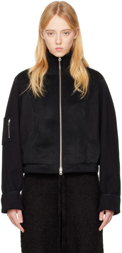 Photo: OPEN YY Black Circular Bomber Jacket