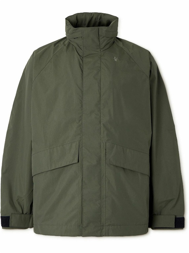 Photo: Goldwin - Logo-Print PERTEX® SHIELD Hooded Jacket - Green