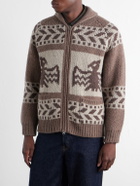 FrizmWORKS - Thunderbird Wool-Blend Jacquard Zip-Up Sweater - Brown