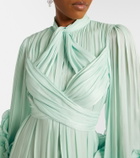 Costarellos Ruffled georgette gown