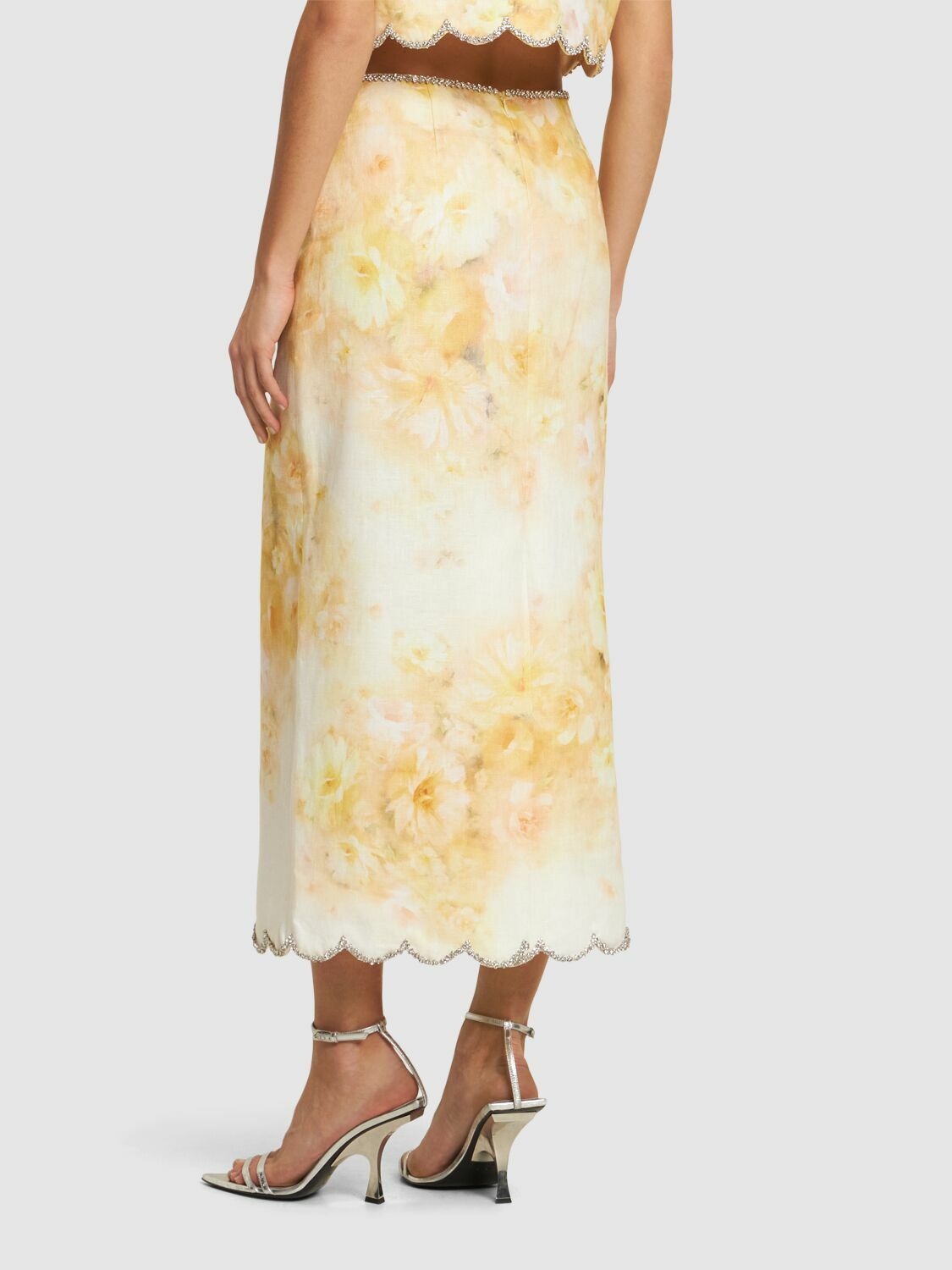 【Zimmermann】Crush Embroidered linen midi skirt Zimmermann Crush Embroidered linen midi skirt Zimmermann