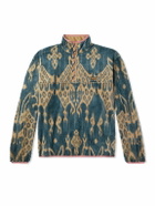 KAPITAL - Java Kasuri Jacquard-Trimmed Printed Fleece Sweatshirt - Blue
