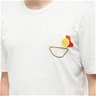 Folk Men's Embroidered T-Shirt in Off White