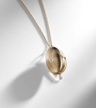 Persée 9kt gold locket necklace with diamonds