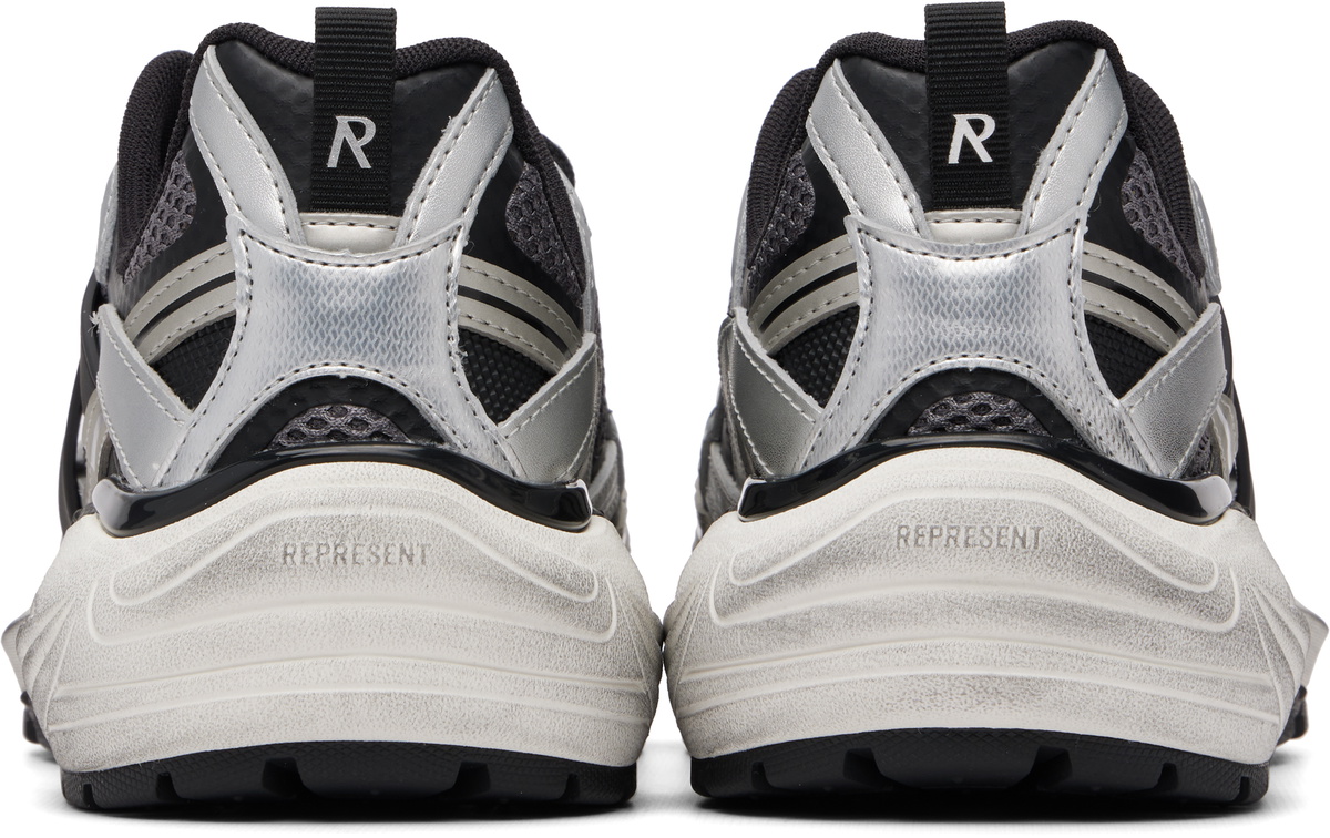 Represent Silver & Black Storm Runner Sneakers