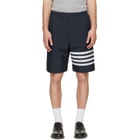 Thom Browne Navy Ripstop 4-Bar Track Shorts