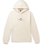 Stüssy - Logo-Embroidered Fleece-Back Cotton-Blend Jersey Hoodie - Neutrals