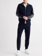 Theory - Alcos Tapered Colour-Block Wool and Cashmere-Blend Sweatpants - Blue