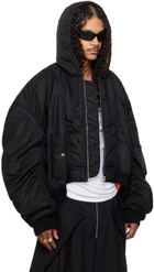 LU'U DAN Black Distorted MA1 Bomber Jacket