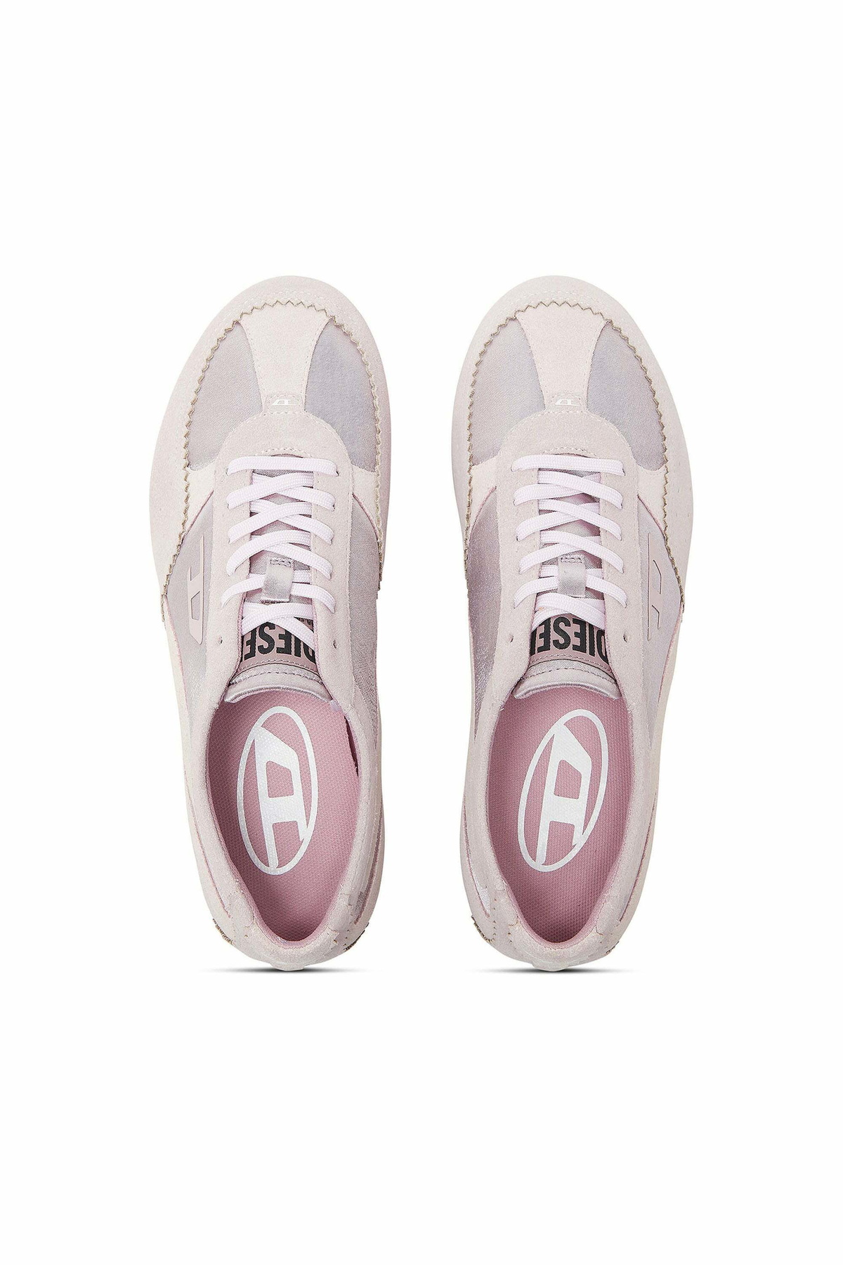 Diesel D-Mile-Flat sneakers with suede overlays - Sneakers Womens in Pink