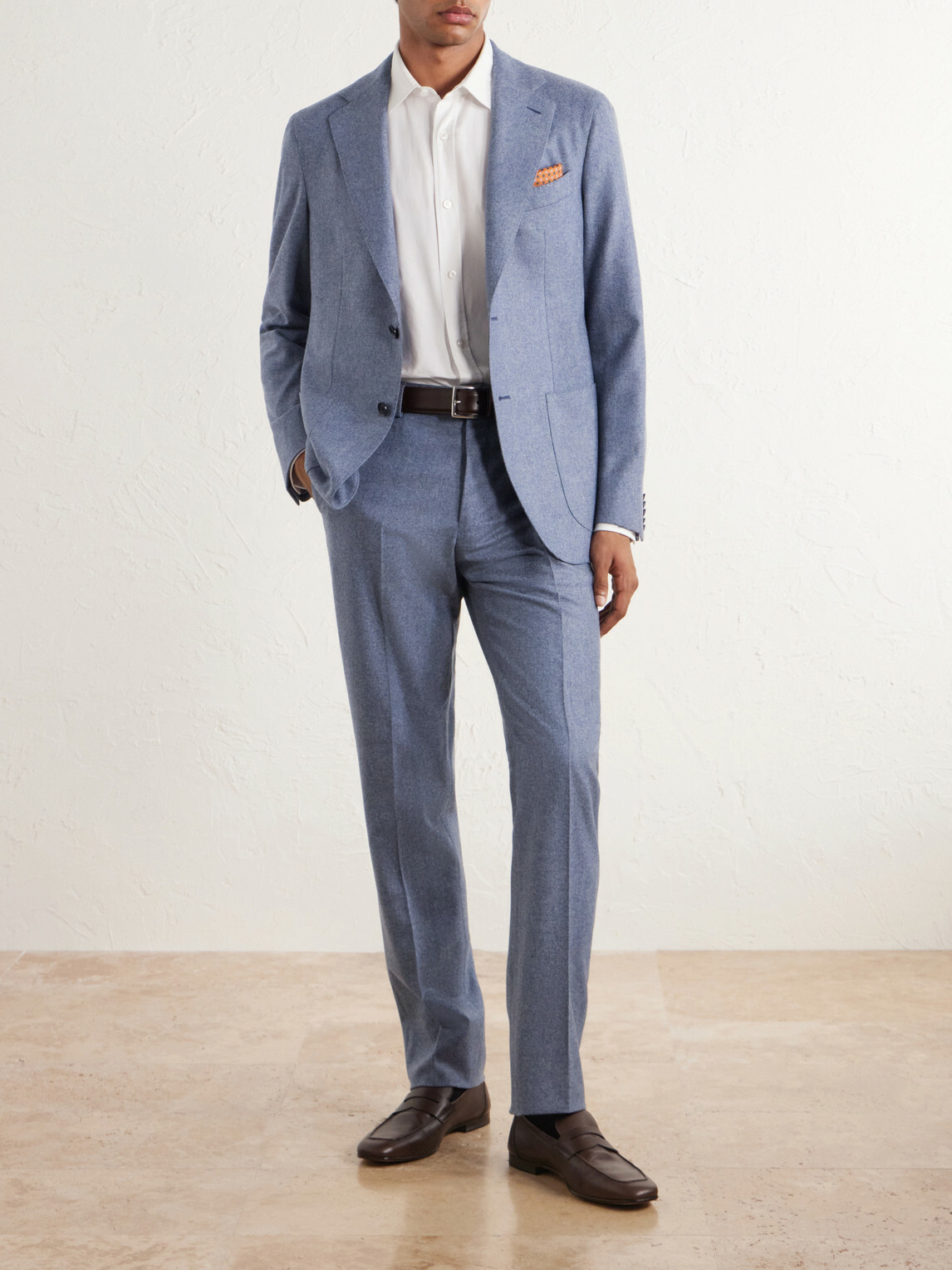 Caruso - Wool and Cashmere-Blend Flannel Suit Jacket - Blue