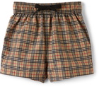 Burberry Baby Beige Check Swim Shorts