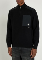 Moose Knuckles Lowan Panelled Half-zip Knit Sweatshirt Black