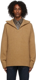 Nanushka Brown Zad Zip Up Sweater