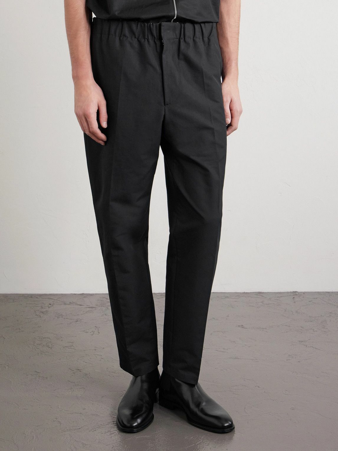 Jil Sander - Tapered Cotton Trousers - Black
