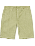 120% - Garment-Dyed Linen Bermuda Shorts - Green