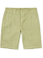 120% - Garment-Dyed Linen Bermuda Shorts - Green