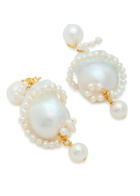 Completedworks Carvings Pearl-embellished 18kt Gold Vermeil Drop Earrings - One Size