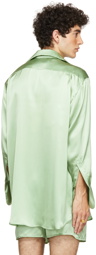 Ludovic de Saint Sernin Green Silk Go To Shirt