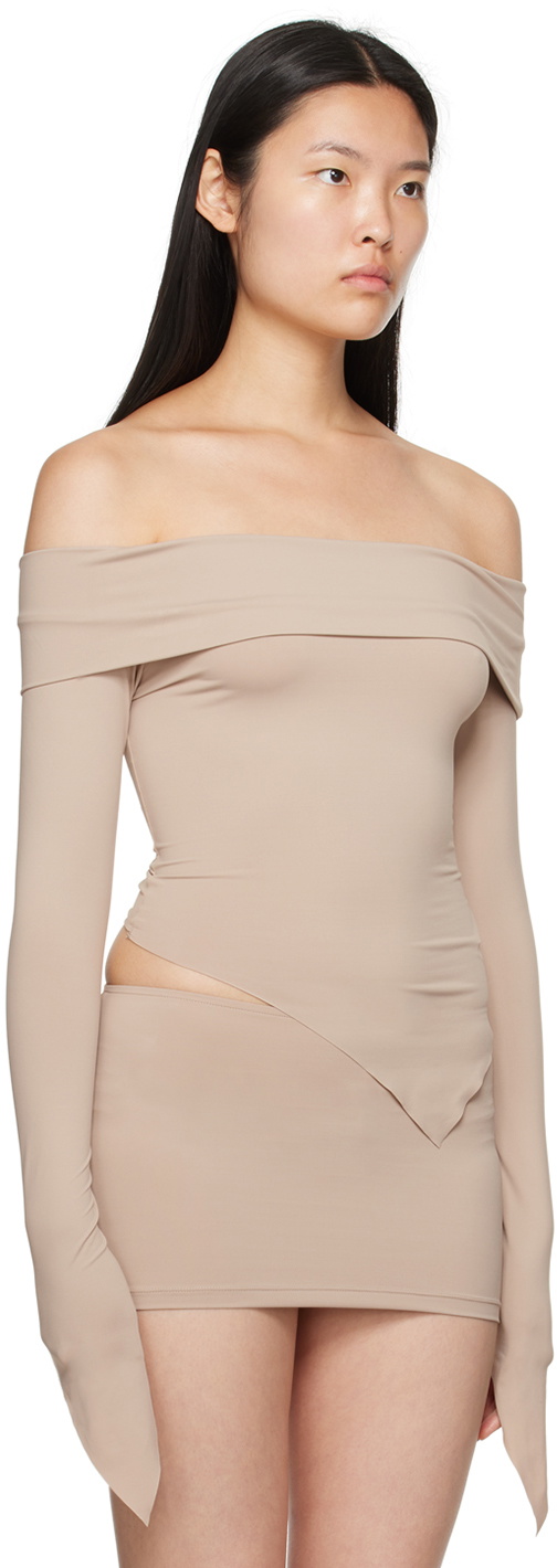 BINYA SSENSE Exclusive Taupe Abril Long Sleeve T-Shirt