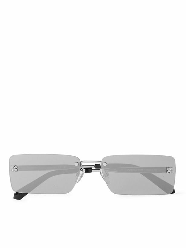Photo: Off-White - Riccione Rectangle-Frame Silver-Tone Sunglasses
