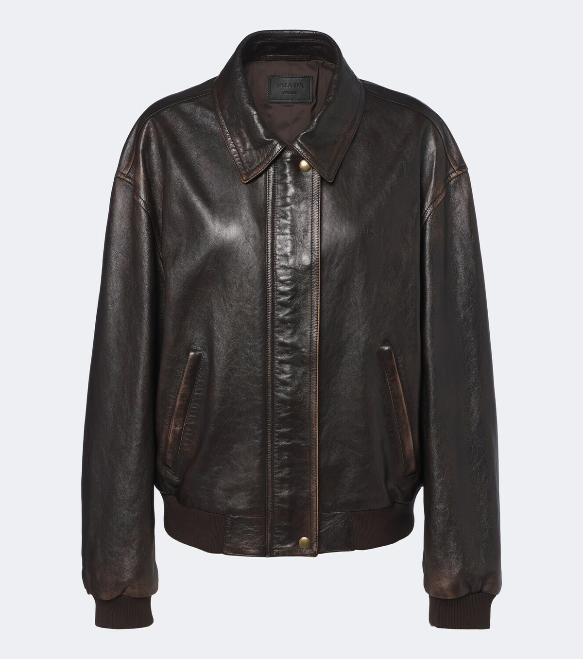 Prada Oversized leather blouson jacket