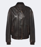 Prada Oversized leather blouson jacket