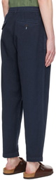 Universal Works Navy Pleated Trousers